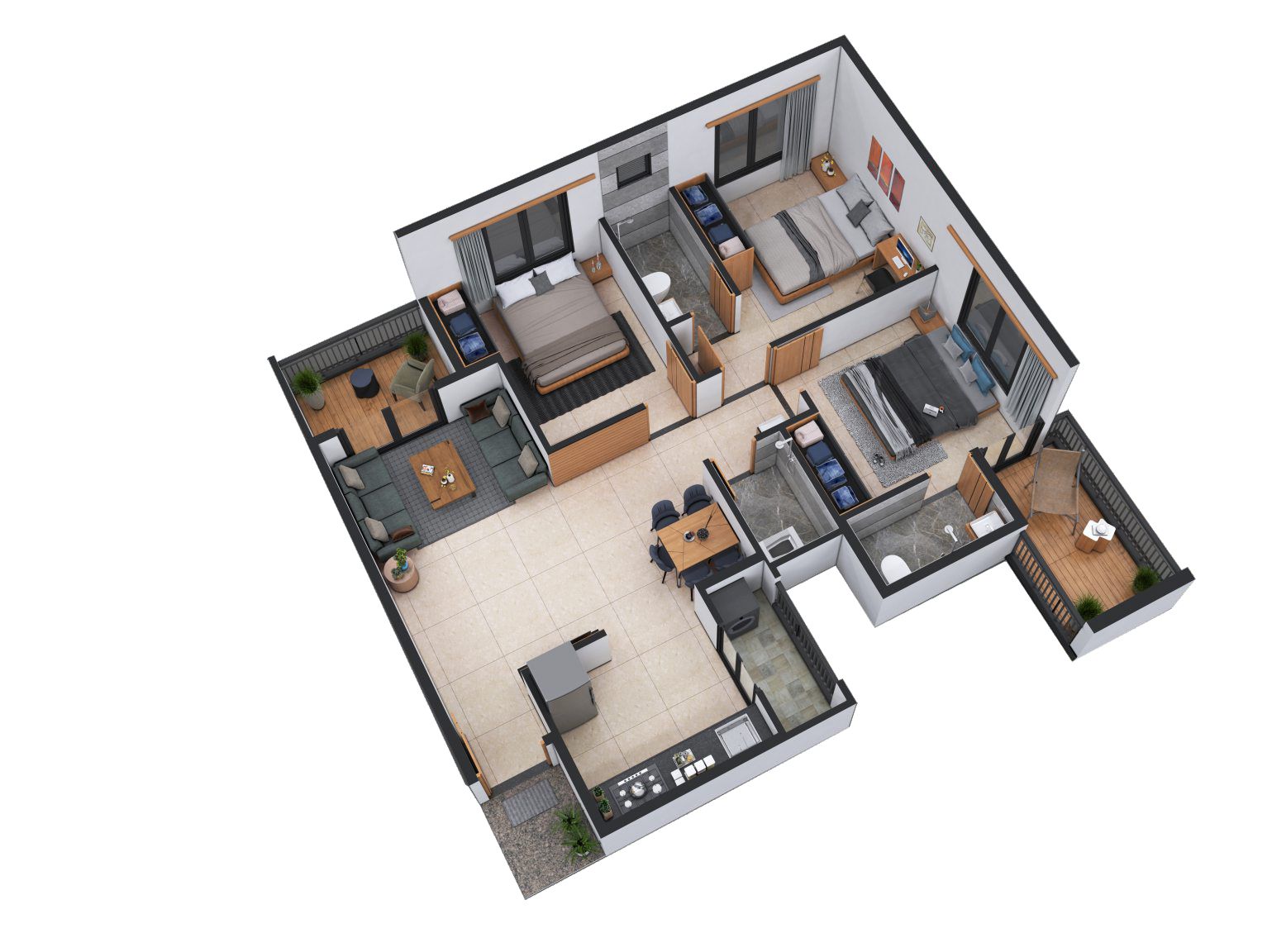 2 bhk floor plan